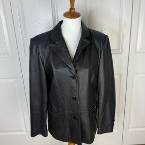 Vintage Clio Women’s Classic Black Leather Jacket size Medium